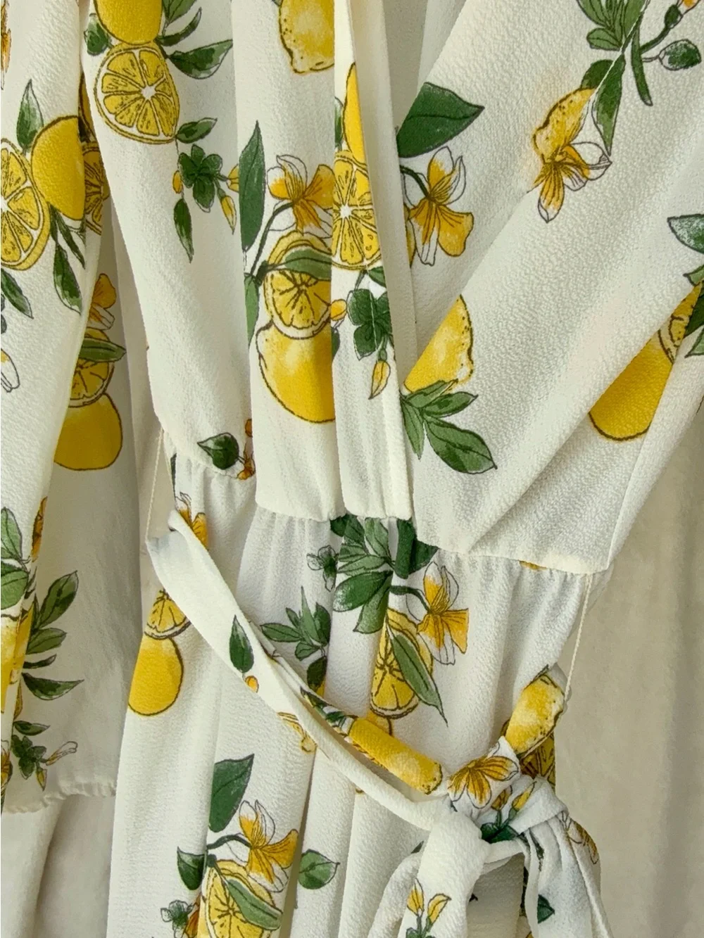 Lemon Print Faux Wrap Maxi Dress - Picture 13 of 13